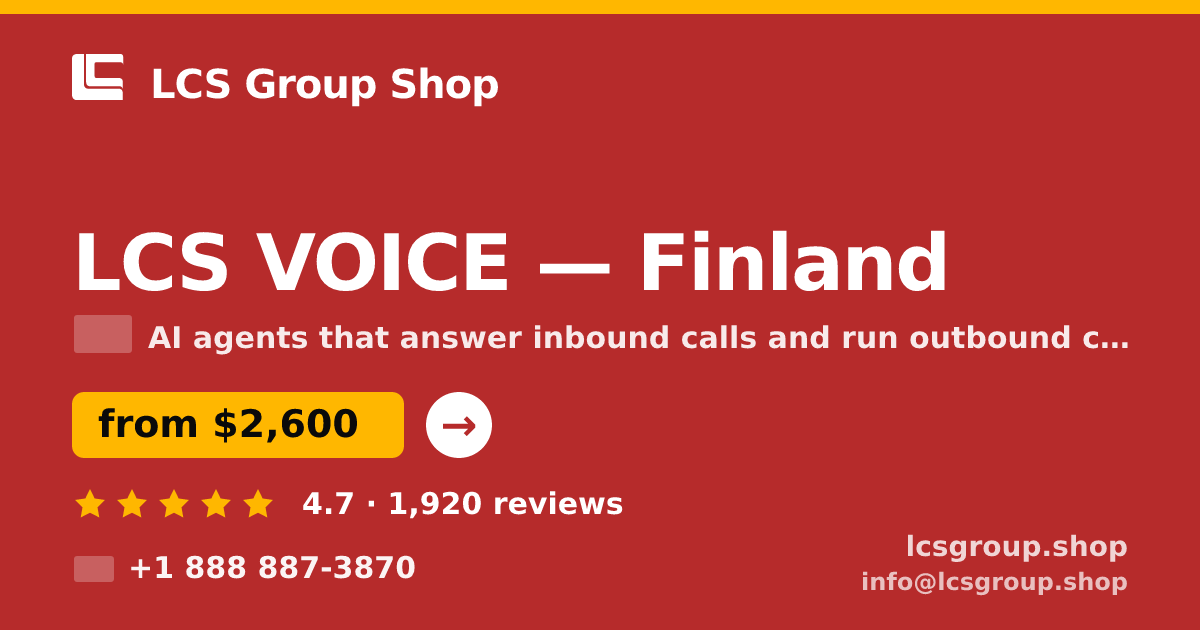 LCS VOICE in Finland — from $2,600/mo, rated 4.7/5 by 1920 clients. LCS Group Shop.