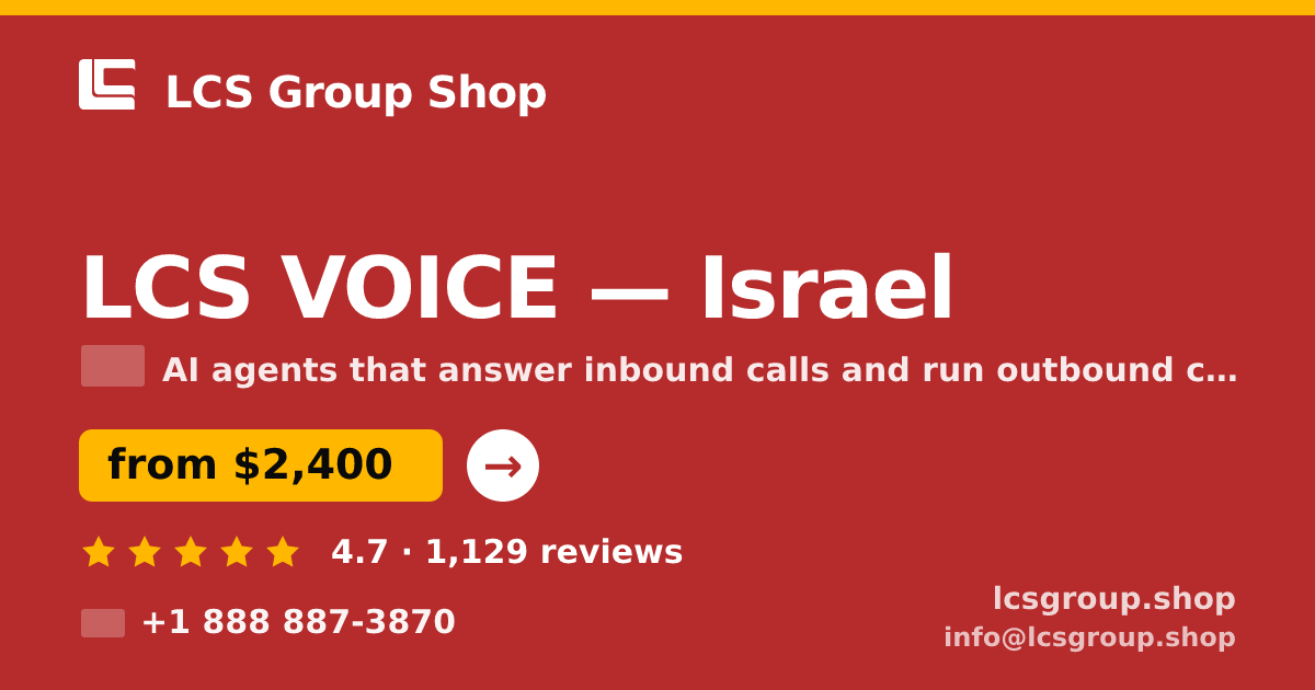 LCS VOICE in Israel — from $2,400/mo, rated 4.7/5 by 1129 clients. LCS Group Shop.
