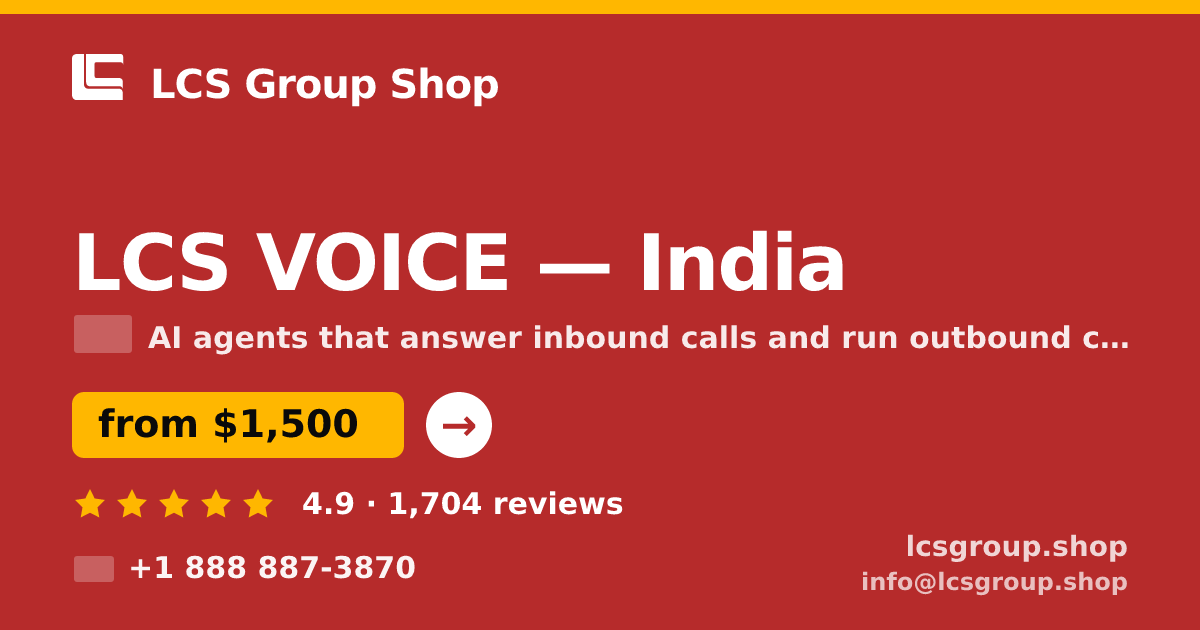 LCS VOICE in India — from $1,500/mo, rated 4.9/5 by 1704 clients. LCS Group Shop.