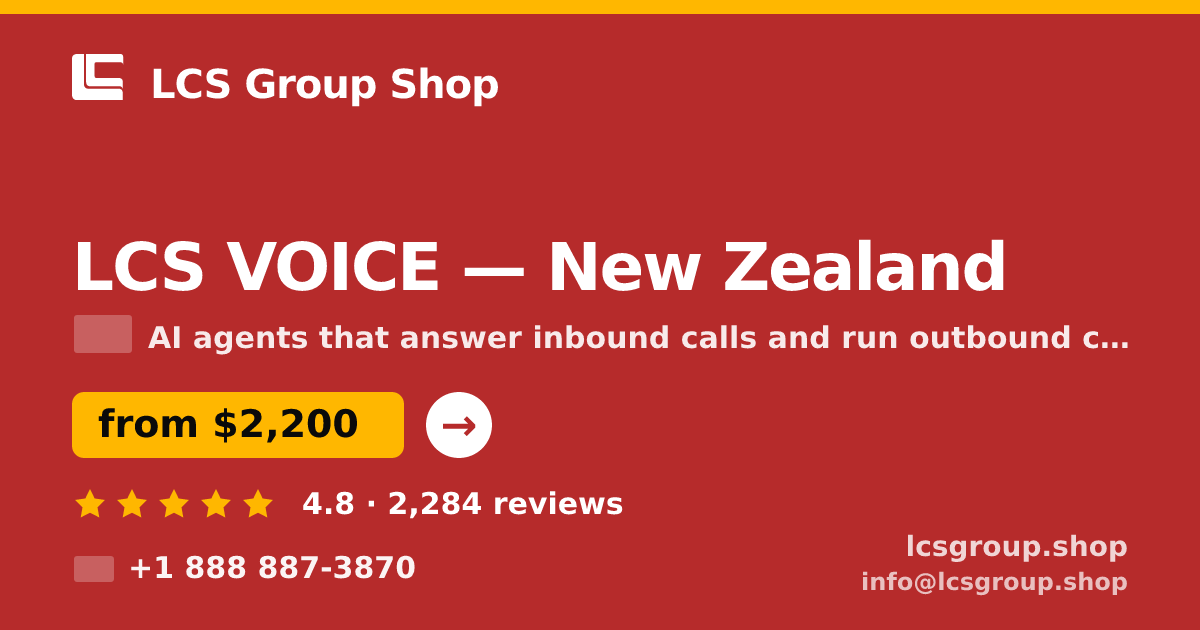 LCS VOICE in Wellington — from $2,300/mo, rated 4.9/5 by 2755 clients. LCS Group Shop.