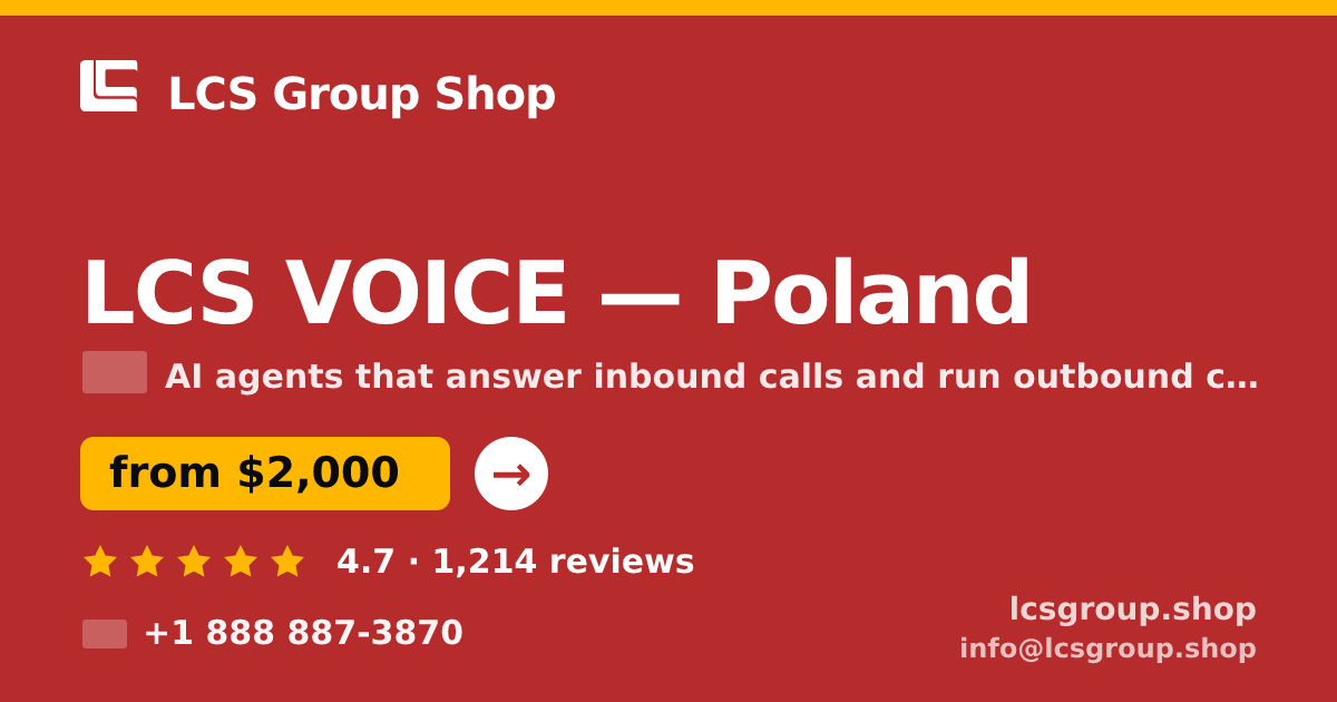 LCS VOICE in Poland — from $2,000/mo, rated 4.7/5 by 1214 clients. LCS Group Shop.