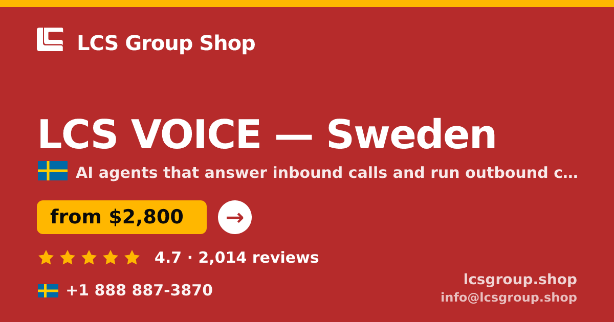 LCS VOICE in Stockholm — from $2,400/mo, rated 4.9/5 by 1679 clients. LCS Group Shop.