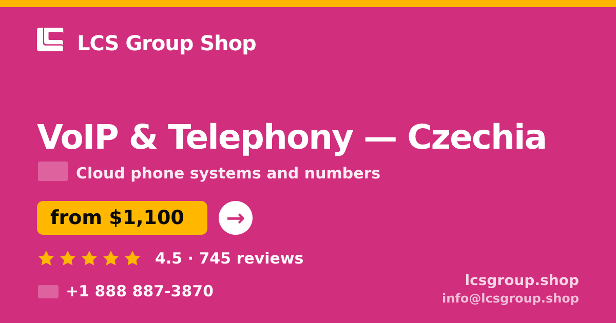 VoIP & Telephony in Czechia — from $1,100/mo, rated 4.5/5 by 745 clients. LCS Group Shop.