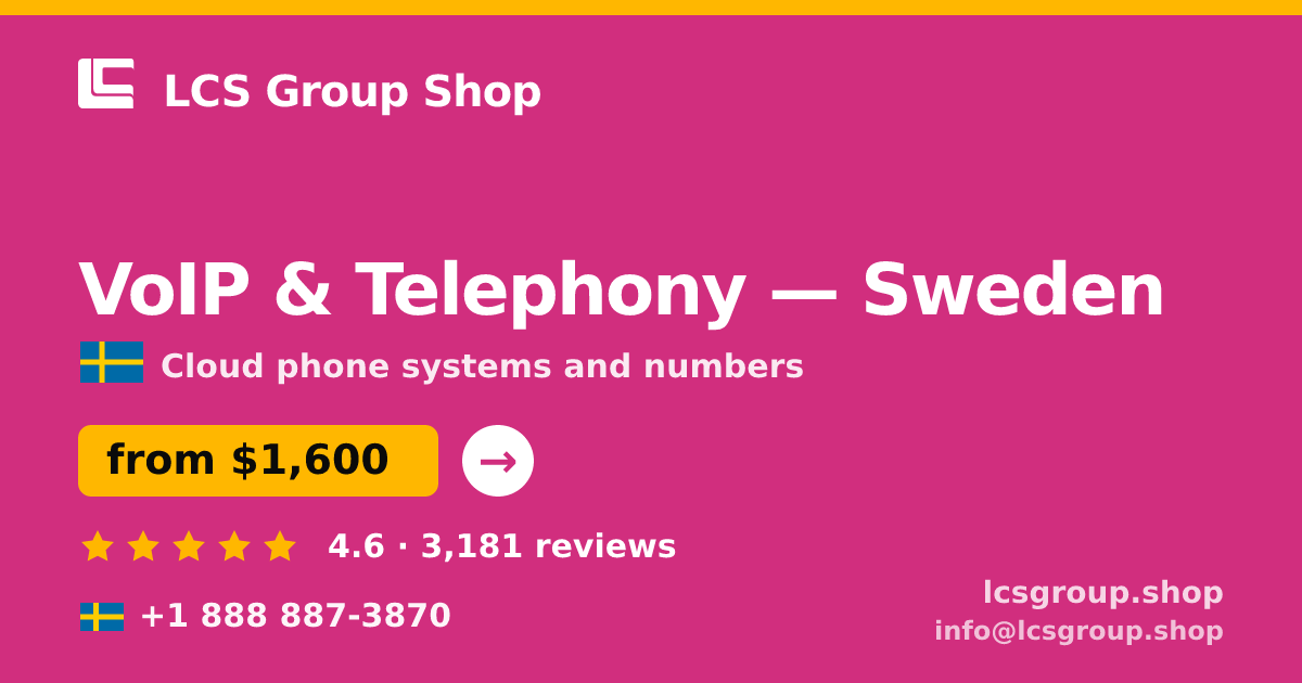 VoIP & Telephony in Malmö — from $1,400/mo, rated 4.8/5 by 809 clients. LCS Group Shop.
