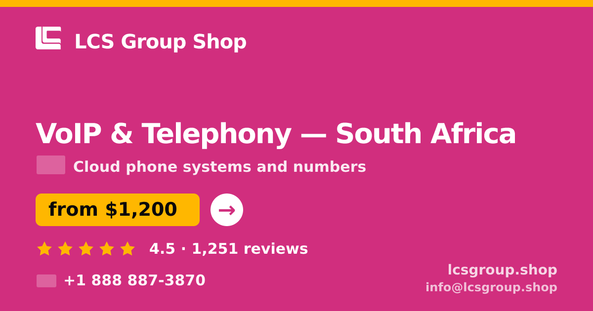 VoIP & Telephony in Cape Town — from $1,200/mo, rated 4.6/5 by 3179 clients. LCS Group Shop.