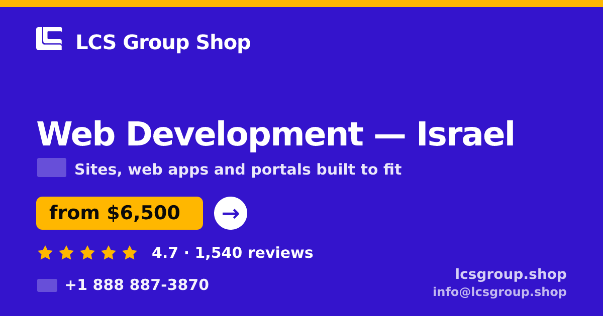 Web Development in Jerusalem — from $6,900, rated 4.9/5 by 1146 clients. LCS Group Shop.